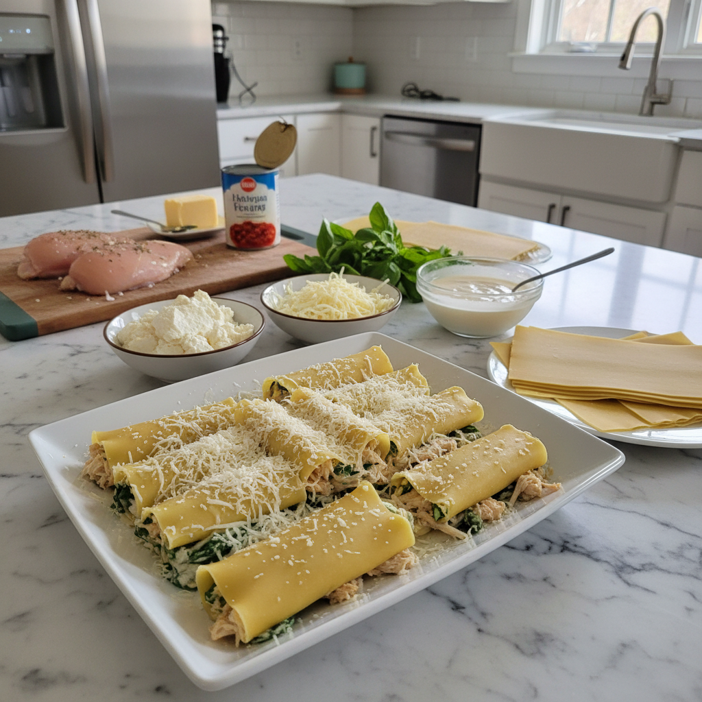 The Ultimate Chicken Alfredo Lasagna Rolls for an Easy Dinner! 5 Recipe image