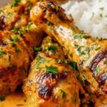 cozy comforting creamy paprika chicken with rice featured