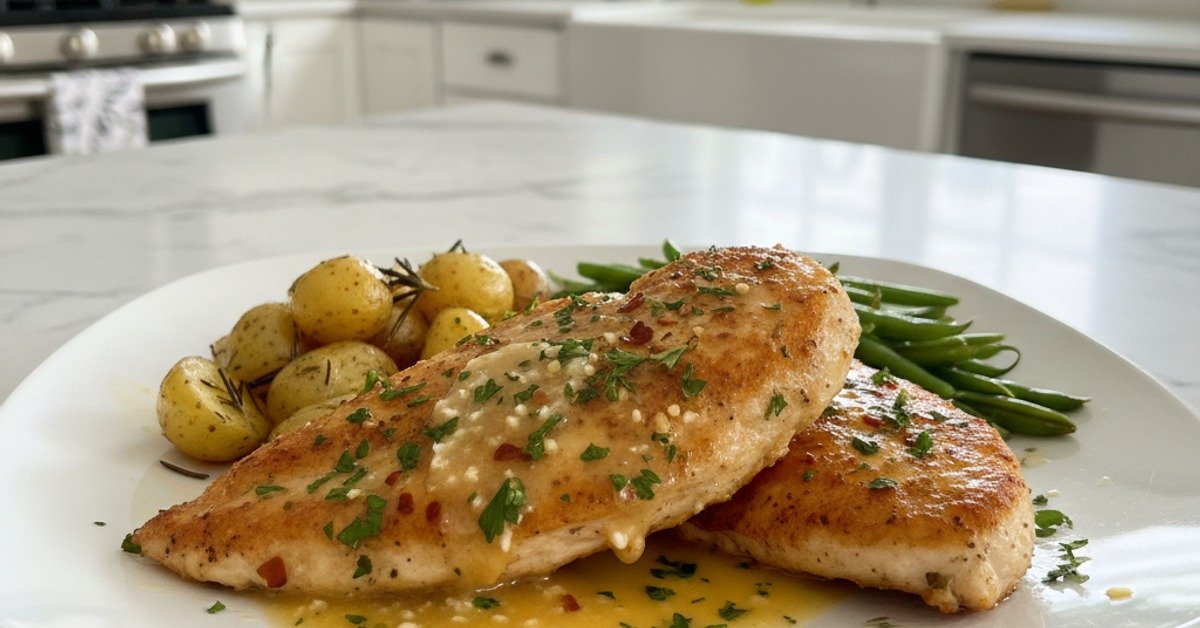 Crispy Italian Chicken with Garlic Butter Sauce