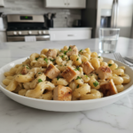 easy creamy garlic chicken pasta dinner featured