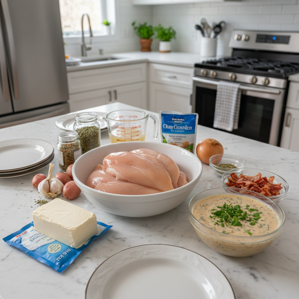 Easy Crockpot Creamy Ranch Chicken Dinner - cooking process