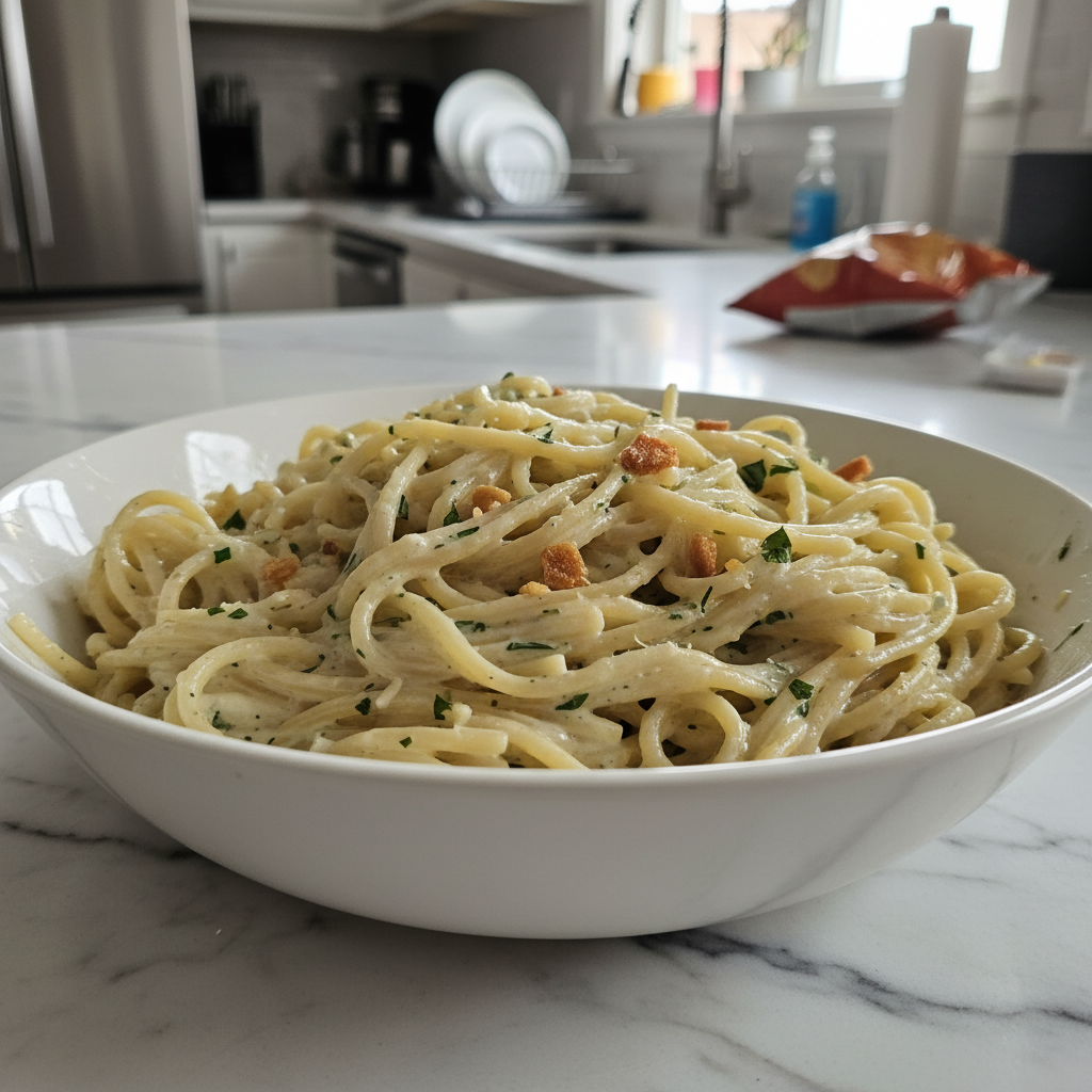 Easy Garlic Parmesan Noodles Dinner: Quick Weeknight Comfort 4 Recipe image