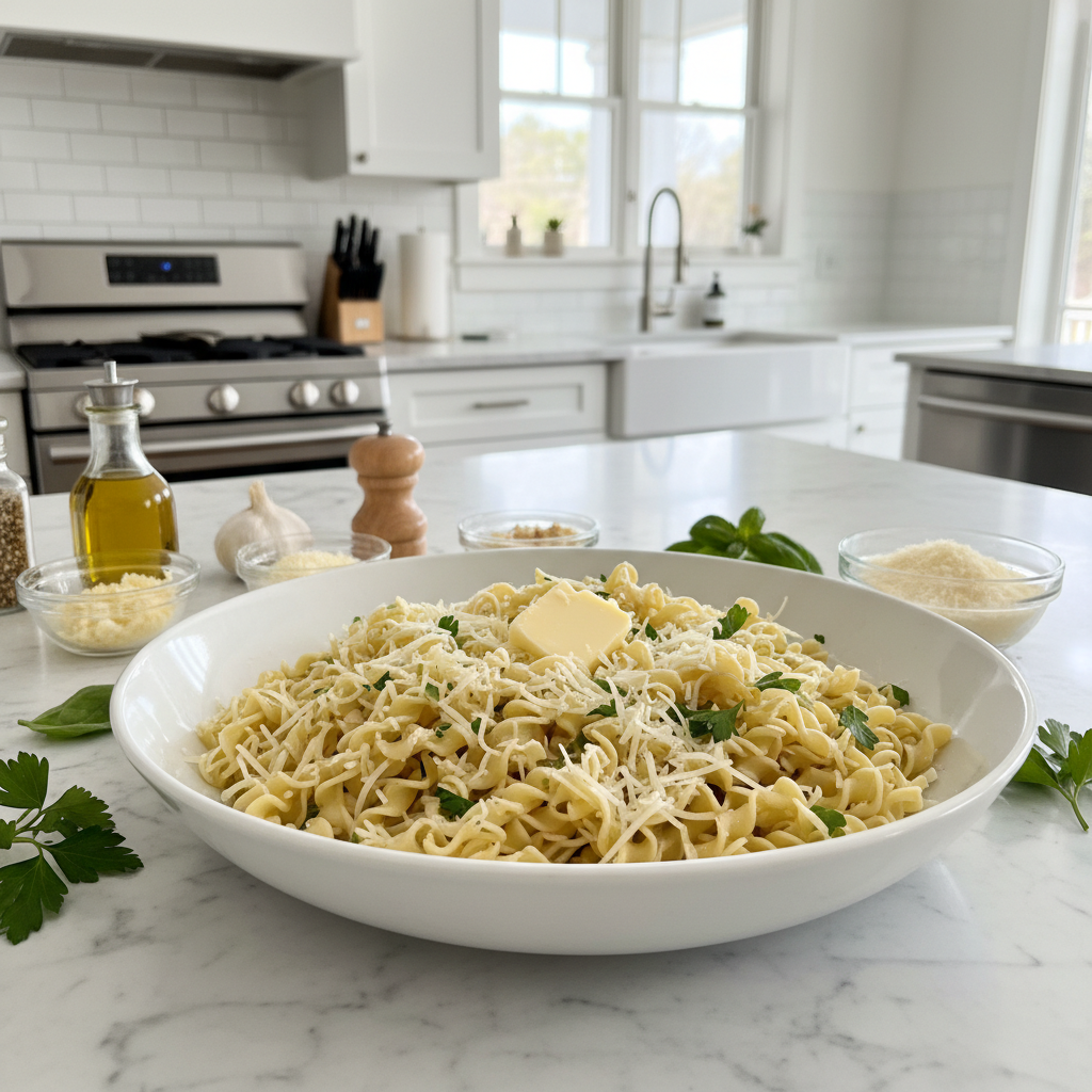 Easy Garlic Parmesan Noodles Dinner: Quick Weeknight Comfort 5 Recipe image