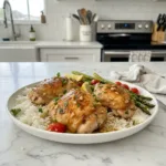 easy homemade lemon garlic chicken thighs dinner featured