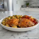easy oven baked paprika chicken dinner featured