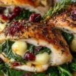 elegant cranberry spinach stuffed chicken with brie a dinner delight featured