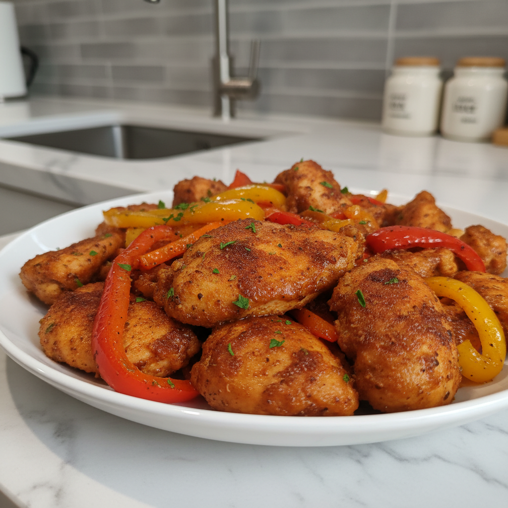Sizzling Flavorful Cajun Chicken with Sweet Bell Peppers: A Weeknight Delight 4 Recipe image