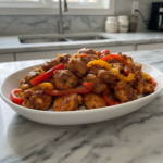 flavorful cajun chicken with sweet bell peppers featured