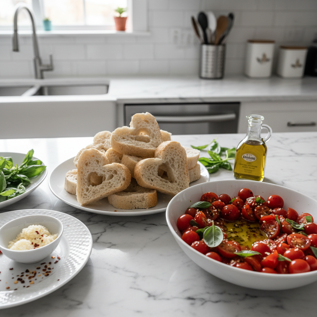 Adorable Heart-Shaped Bruschetta: Perfect Party Appetizers 5 Recipe image