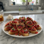heart shaped party food bruschetta appetizers featured
