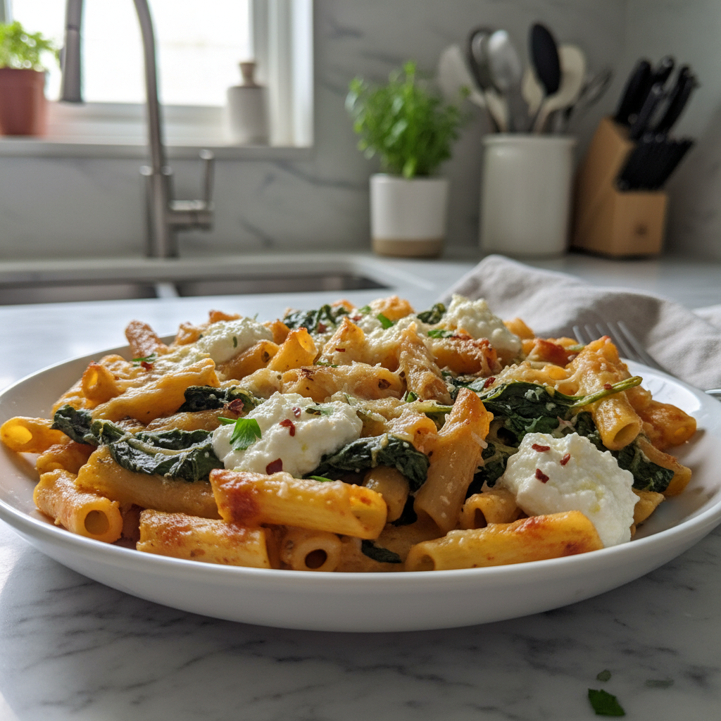 Quick Baked Ricotta Spinach Pasta Dinner: A Weeknight Hug 4 Recipe image
