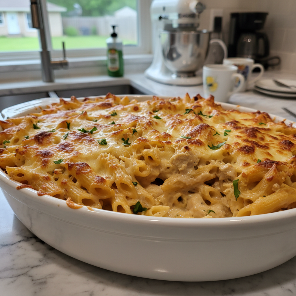 Quick Chicken Alfredo Pasta Bake Dinner: Creamy Comfort