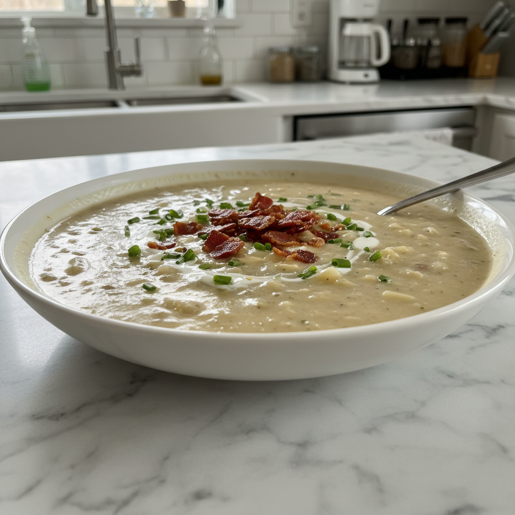 Quick Crockpot Creamy Potato Soup: Easy Dinner Fix