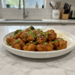 quick sticky garlic chicken bites dinner featured