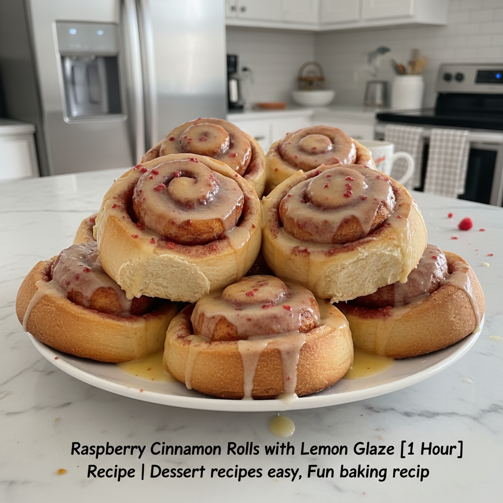 The Ultimate Raspberry Cinnamon Rolls with Lemon Glaze