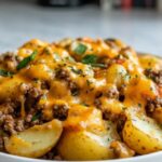 your new family favorite cheesy ground beef potato casserole featured