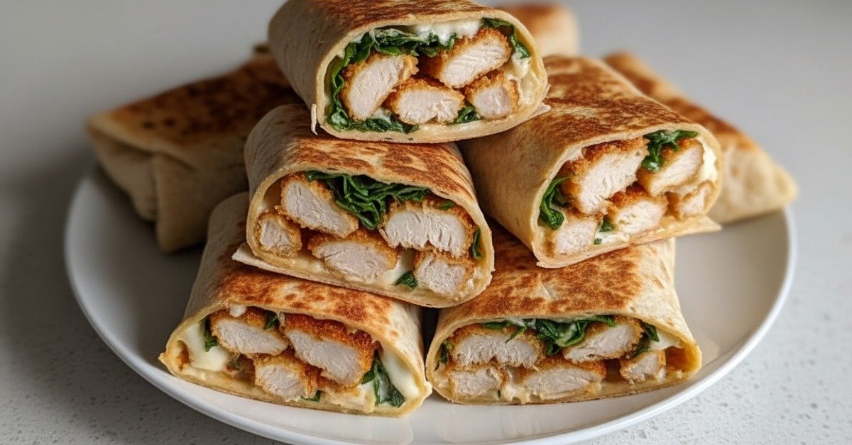 The Ultimate Crunchy Crispy Air Fryer Chicken & Mozzarella Wraps 4 Recipe image