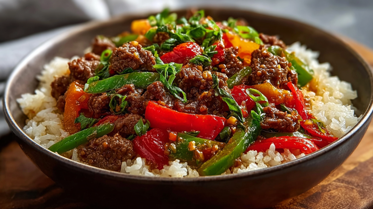 The Satisfying Beef and Pepper Rice Bowl You'll Crave Weekly 4 Recipe image