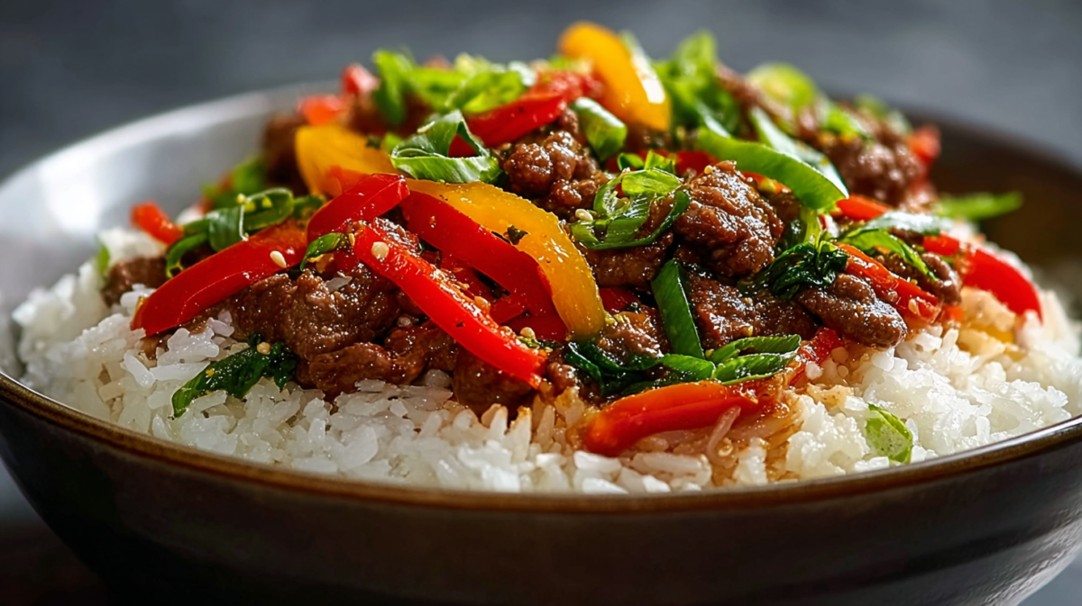 The Satisfying Beef and Pepper Rice Bowl You'll Crave Weekly 5 Recipe image