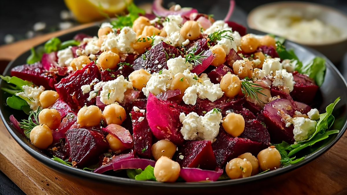 The Fresh Mediterranean Chickpea Beet Feta Salad You'll Crave 4 Recipe image