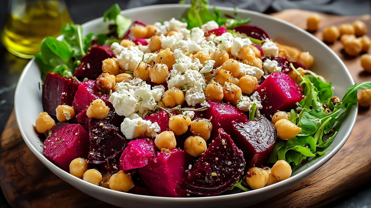 The Fresh Mediterranean Chickpea Beet Feta Salad You'll Crave 5 Recipe image