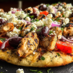 Greek Chicken Pita Pizza