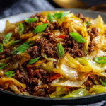 Low Carb Mongolian Ground Beef Cabbage
