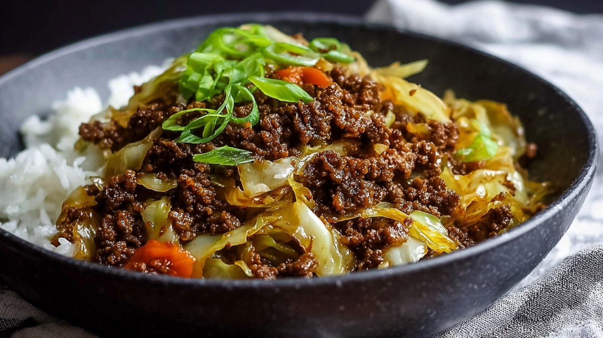 The Best Low Carb Mongolian Ground Beef Cabbage You'll Crave 4 Recipe image