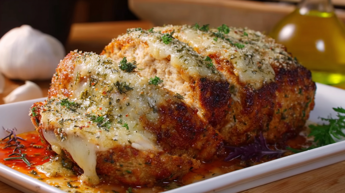 The Most Tender Garlic Parmesan Chicken Meatloaf You’ll Crave