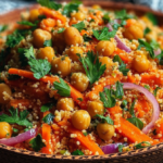 Moroccan Spiced Chickpea and Carrot Couscous Salad