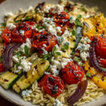 Orzo Salad with Roasted Veggies and Feta