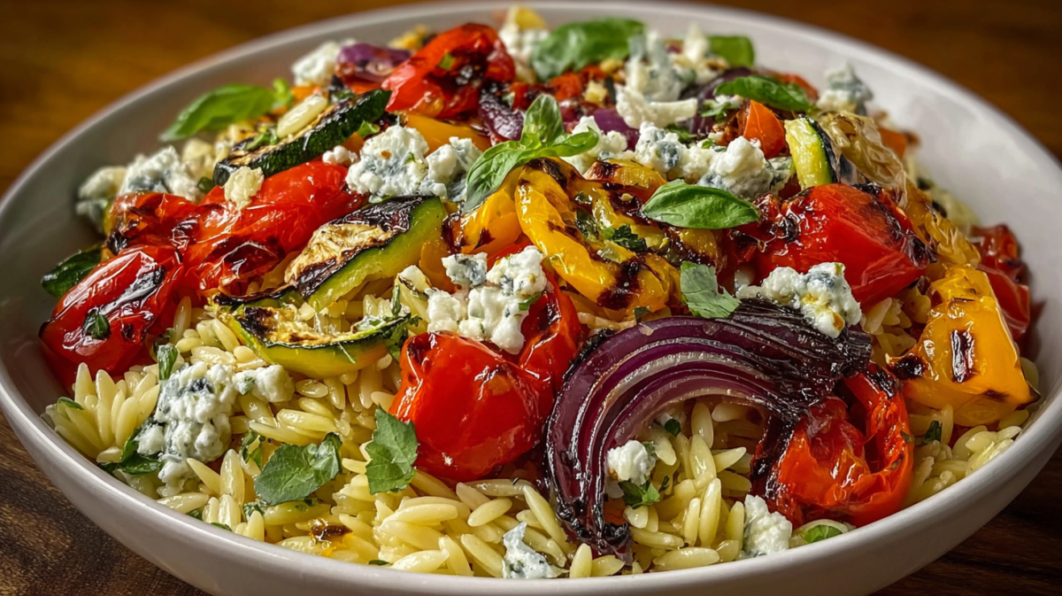 The Perfect Orzo Salad with Roasted Veggies You'll Crave Daily 5 Recipe image