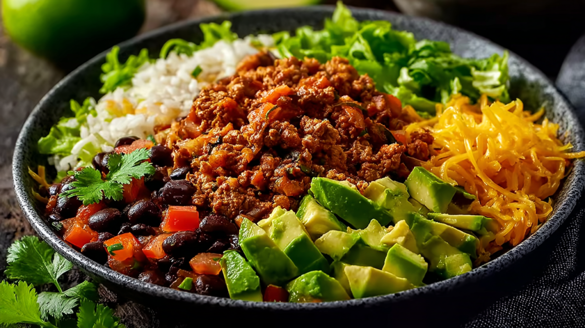 The Best Taco Rice Bowl with Black Beans You'll Crave Daily 5 Recipe image